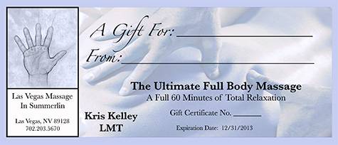 Massage Gift Certificates Las Vegas