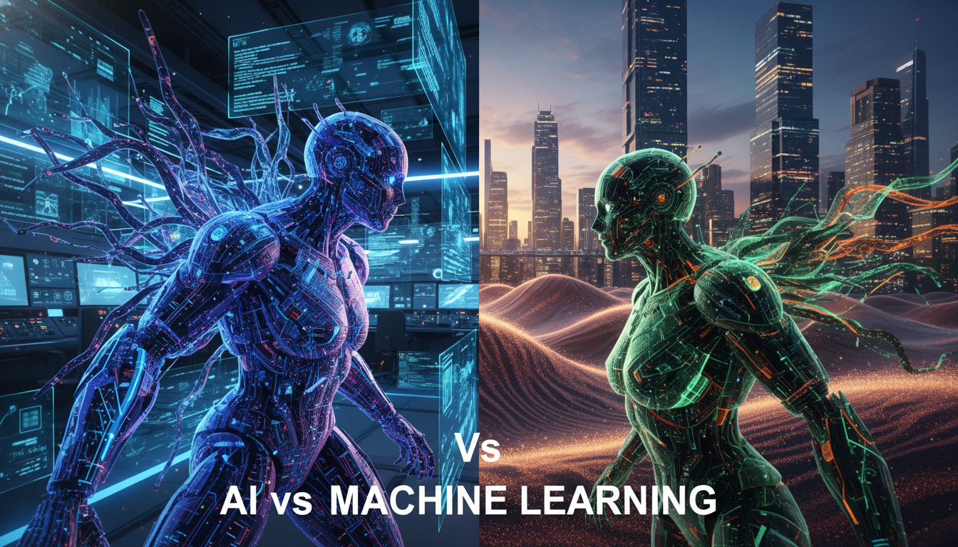 What is the difference between AI and machine learning?